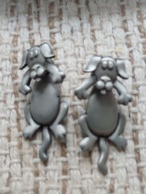 Adorable 2 Piece Whimsical Dog Jacket Earrings